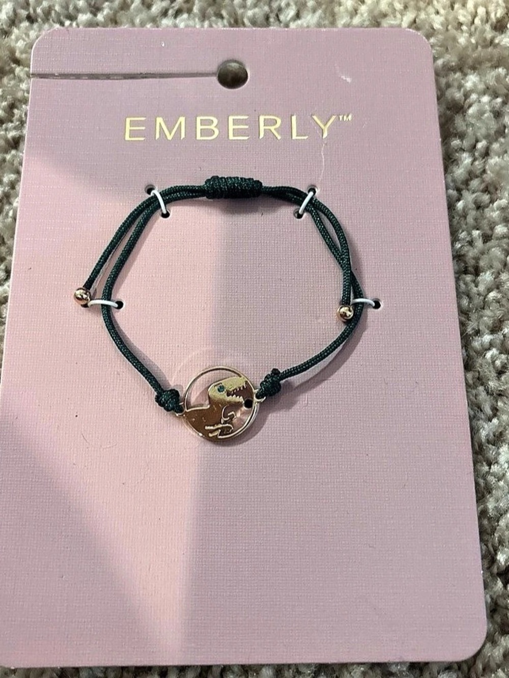EMBERLY Green Cord Charm Bracelet NWT